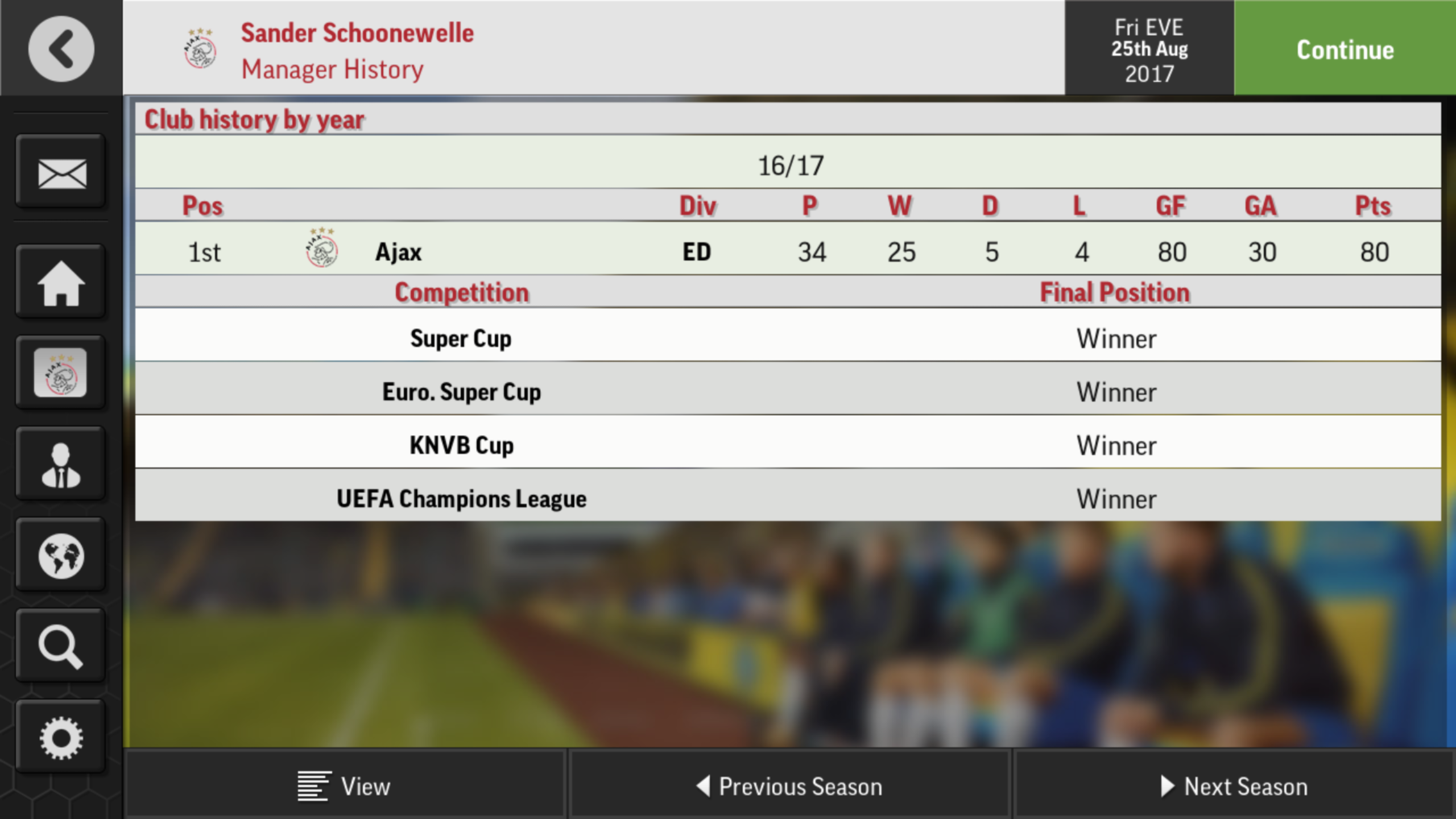 AFC Ajax tactic, 5-3-1-1 (or 3-2-3-1-1 ) - Football Manager Mobile