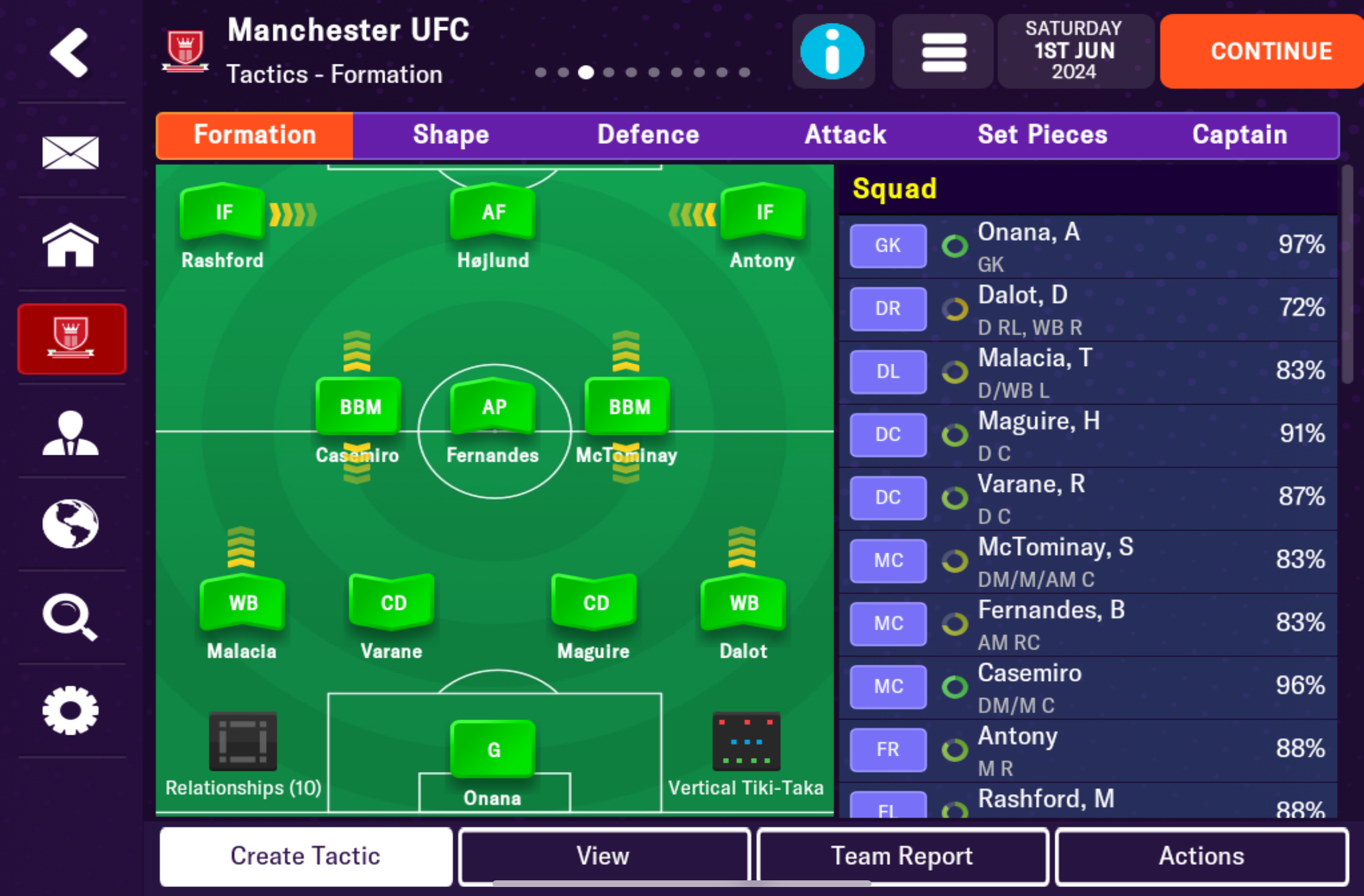 5 best formation in eFootball 2024 Mobile